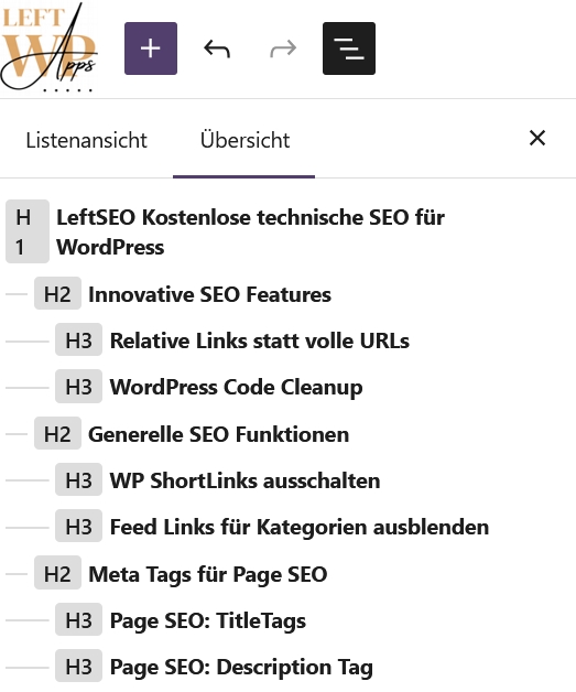 WordPress Headingsmap